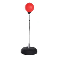 Punching Ball da Terra ad Altezza Regolabile con Guantoni da Boxe e Base Riempibile, 43x43x126-144 cm, Rosso