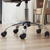 Sedia da Ufficio Ergonomica Senza Braccioli in Tessuto a Rete, Altezza Regolabile e 5 Ruote, Grigio