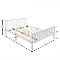 Letto Singolo dal Design Semplice, per Adulti e adolescenti, senza Materasso, 140x200 cm, Bianco