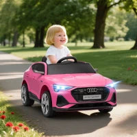 Macchina Elettrica per Bambini 12V con Telecomando, Velocità 3-8km/h, Luci e Musica, Età 3-5 Anni, Rosa