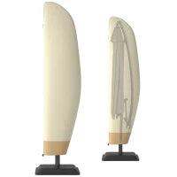 Copertura per Ombrellone 3x3 m Impermeabile, Custodia Copri Ombrellone a Sbalzo con Cerniera e Laccio, Beige