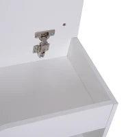 Panca Scarpiera, Mobile Portascarpe Salvaspazio con Sedile Imbottito Ribaltabile da Ingresso Legno, 80x30x47cm, Bianco