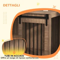 Casetta per Cani Grandi con Porta Scorrevole per Interno in Legno, 98x58x61cm, Marrone