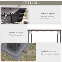 Gazebo Pergola da Giardino 3x3m con Tenda Retrattile, in Alluminio e Poliestere, Bianco Crema