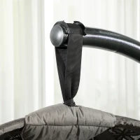 Sedia a dondolo da giardino, Sedia a Cestino, Stile boho, 116 x 125 x 172 cm, Sabbia e Nero