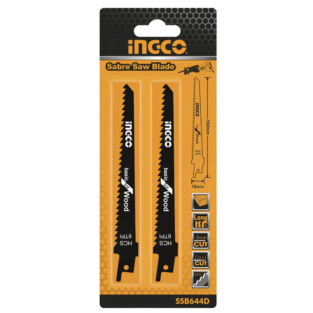 Lama ricambio seghetto a gattuccio legno materiali compositi 2 pezzi ingco