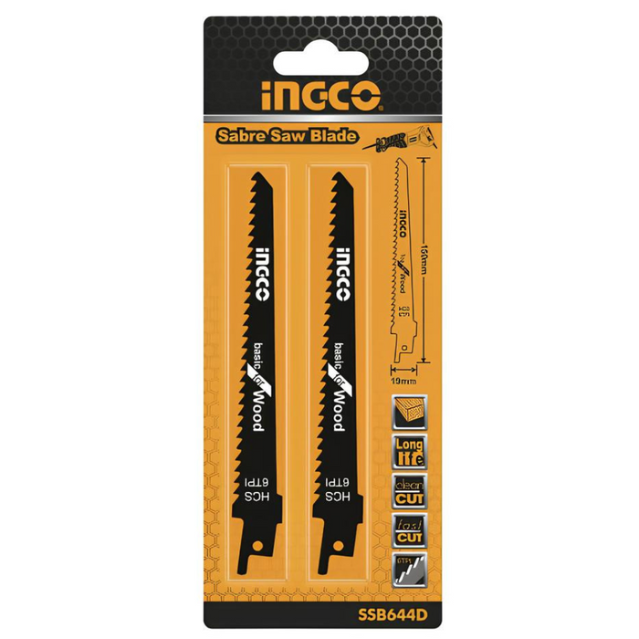 Lama ricambio seghetto a gattuccio legno materiali compositi 2 pezzi ingco