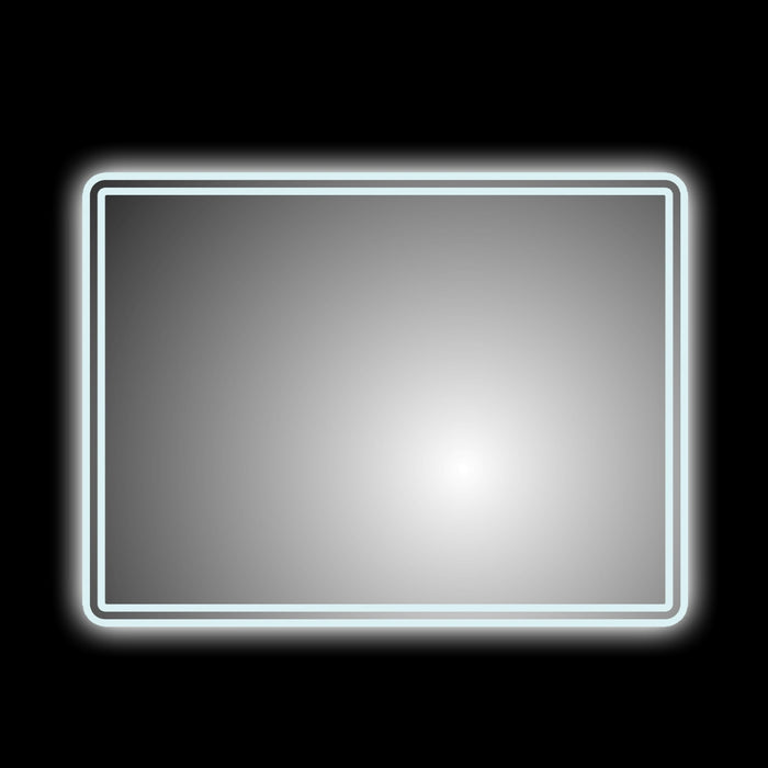Specchio 5mm rettangolare smussato doppia cornice led interruttoretouch *** misure 100x80 cm, tonalità dimmerabile 2...