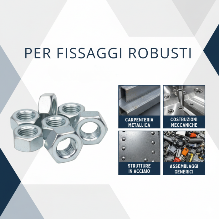 Dado esagonale m12 x 1,75 mm zn5588 confezione 15 pezzi