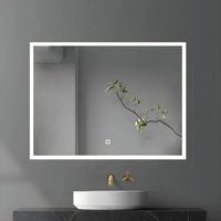 Specchio 5 mm rettangolare squadrato cornice led interruttore touch *** misure 80x60 cm, tonalità dimmerabile 2700-4...