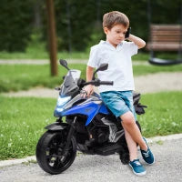 Outsunny Moto Elettrica per Bambini, Moto Portatore Honda per Bambini da 3 a 6 Anni con Musica, Fari, Blu