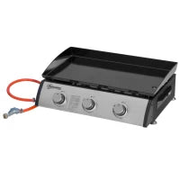 Piastra Barbecue a Gas Antiaderente da Tavolo con 3 Bruciatori da 3kW, 62x46x21cm, Nero