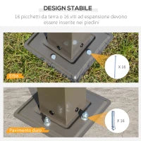 Gazebo da Giardino con Tetto in Policarbonato e Struttura in Alluminio, 3x3m, Caffè