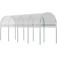 Serra da Giardino, Serra per Pomodori con 5 Archi in Acciaio, Copertura in PE, 4 x 1.20 x 1.70 m, Bianco