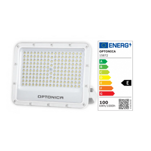 Optonica proiettore led smd corpo bianco luce naturale 100 watt 90 lumen 4000k