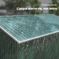 Casetta da Giardino con 2 Porte Scorrevoli e 4 Prese d'Aria in Acciaio, 340x386x200cm, Verde