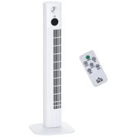 Ventilatore a Torre 45W a 3 Modalità e 3 Velocità con Timer da 12h e Diffusore, 31.5x31.5x96 cm, Bianco