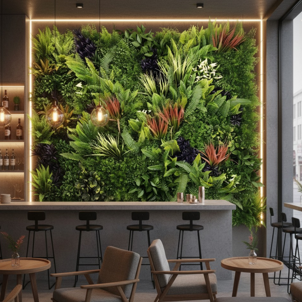 Pannello decorativo siepe artificiale interni esterni 100 x 100 x h5 cm kenya