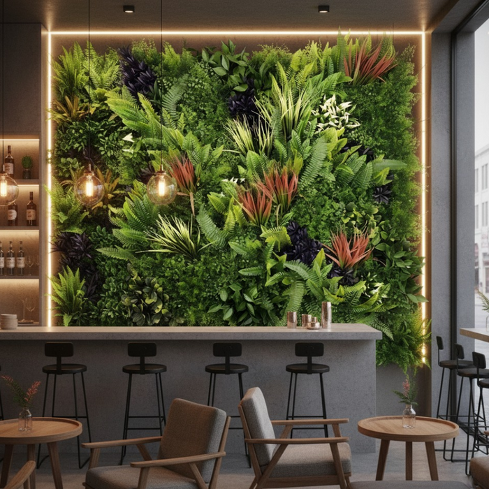 Pannello decorativo siepe artificiale interni esterni 100 x 100 x h5 cm kenya