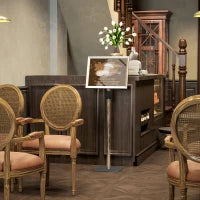 Cavalletto Espositore Poster A3 con Altezza e Inclinazione Regolabili, Acciaio e Alluminio, Argento