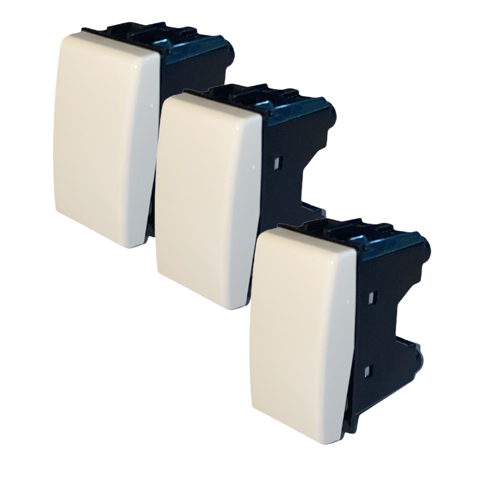 Kit interruttore unipolare illuminabile 16ax compatibile bticino matix *** numero pezzi 3, confezione 1