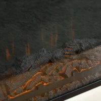 Camino Elettrico da Terra 1800W con Effetto Fiamma, Telecomando, Timer e Temperatura Regolabile, Bianco