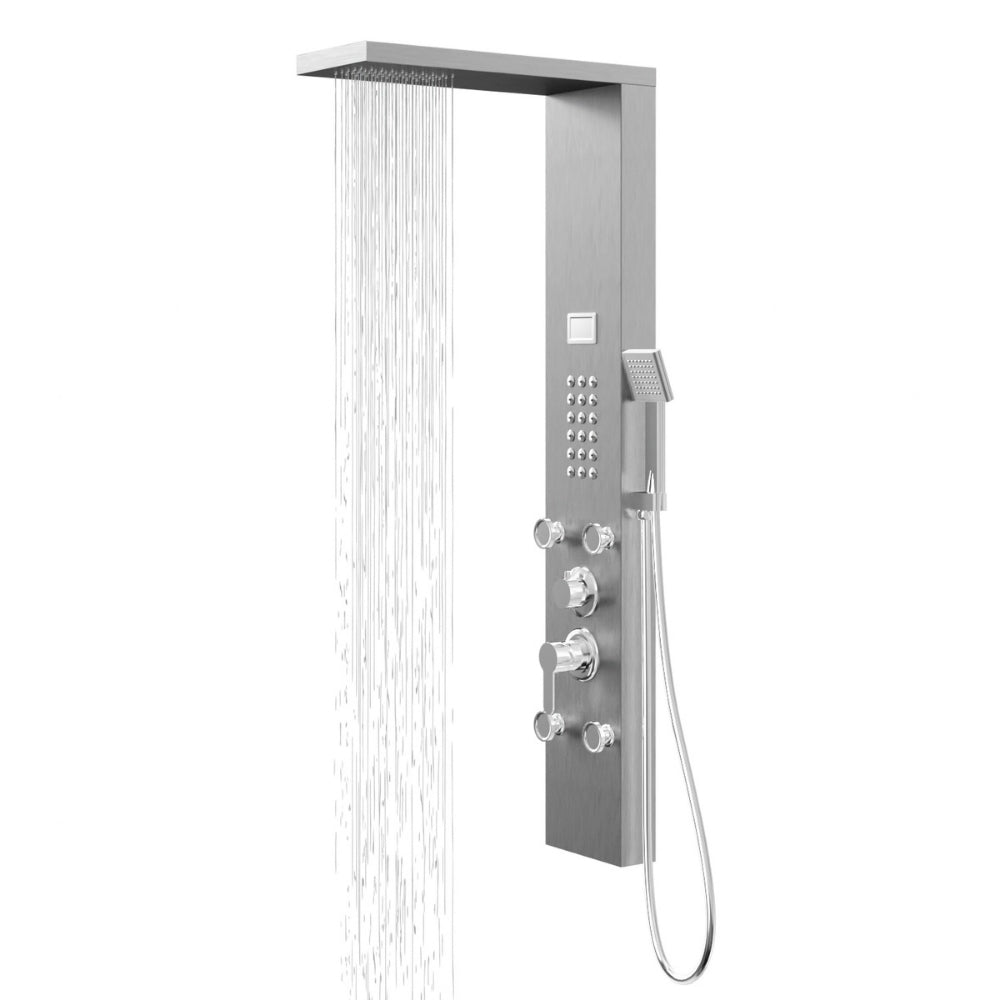 Colonna pannello doccia chester-1 spazzolata acciaio 4 funzioni display temperatura