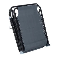 Sdraio Prendisole Pieghevole, Schienale Regolabile in Diverse Posizioni, Acciaio Termoplastico, Lacci Elastici, Tessuto Textilene, Nero e Grigio