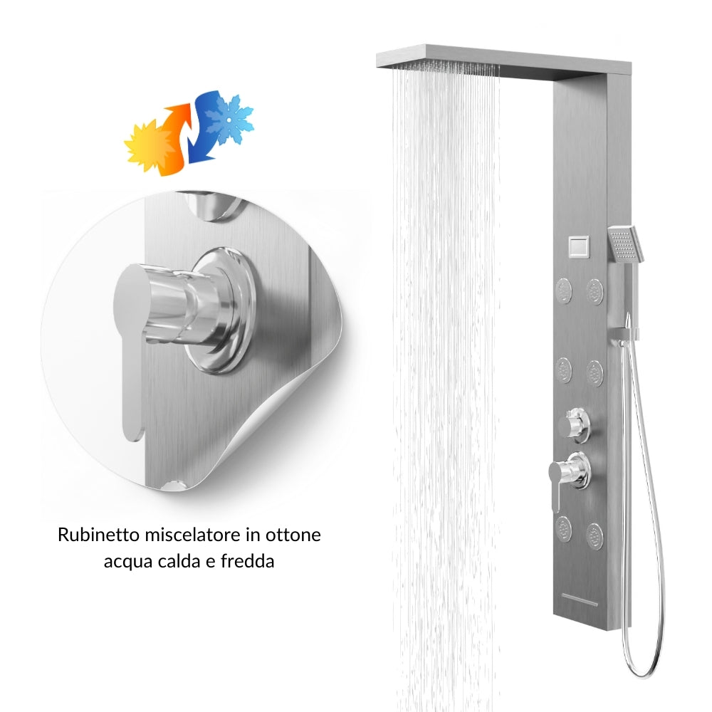 Colonna pannello doccia 4 funzioni york-1 display controllo temperatura cromo