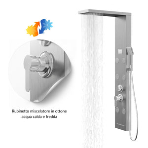 Colonna pannello doccia 4 funzioni york-1 display controllo temperatura cromo