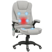 Poltrona da ufficio massaggiante e riscaldante sedia da ufficio con altezza regolabile schienale inclinabile e telecomando grigio