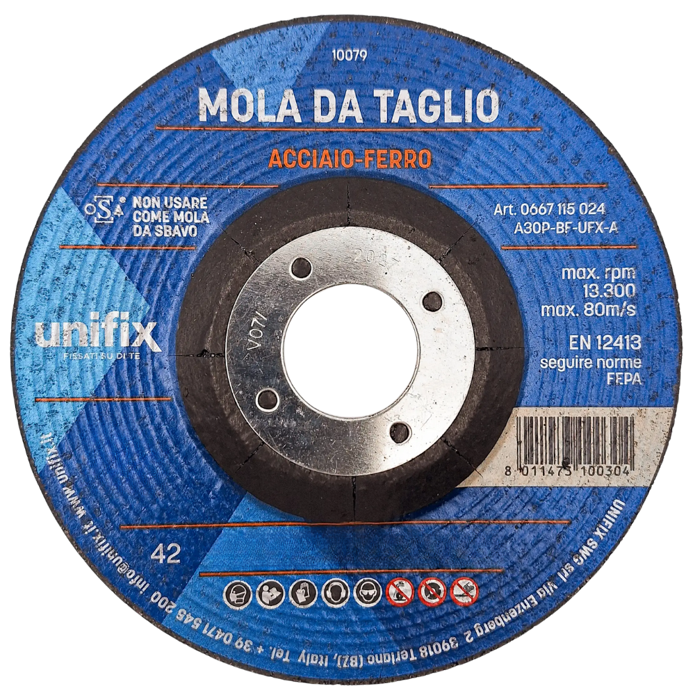 Disco da taglio top per materiali pieni acciaio ferro tubi e profilati *** misura Ø 115 x 2,5 x 22 mm, confezione 1