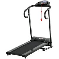 Tapis Roulant Elettrico Pieghevole Salvaspazio, Tapis Roulant Professionale con Display LCD, Velocità 0.8-10km/h e 12 Programmi, Potenza 500W, per Casa e Ufficio, Nero