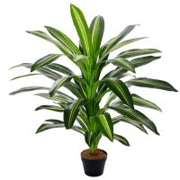 Pianta Tropicale Decorativa Dracena Finta in Plastica con Vaso per Interno ed Esterno, Ф18 x 110cm