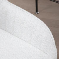 Sedia da Ufficio in Tessuto con Altezza Regolabile, Seduta Girevole e Ruote, Bianco