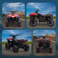 Quad Elettrico per Bambini ATV con Batteria Ricaricabile 6V, Fari LED e Musica, Età 3-8 Anni, Rosso
