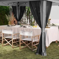 Gazebo Pieghevole 3.6x3.6 m con Pareti, Altezza Regolabile e Protezione UPF50+, Borsa con Ruote, Grigio