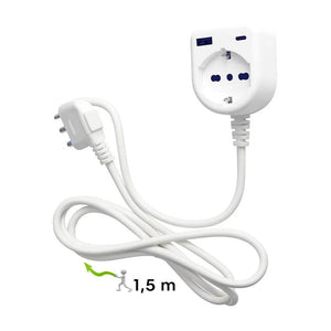 Ecova 30262 prolunga elettrica 1 presa p40 schuko con usb-a e usb-c