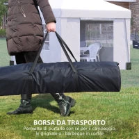 Gazebo Pieghevole 3x3 m con Altezza Regolabile, con Design Pop Up e Finestre, Bianco