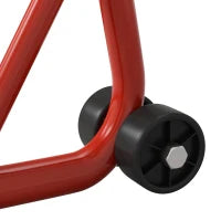 Supporto per Moto, Cavalletto Anteriore per Moto con Bracci Oscillanti ad U e a L, Supporto Universale per Officina, Rosso