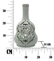 Vaso Porcellana Carving Bianco Cm 21.5X14X35.5