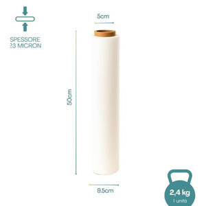 Film estensibile bianco 50 cm 23 micron per imballaggio manuale
