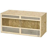 Terrario in Legno OSB per Rettili con Porta Scorrevole in Vetro, 100 x 47 x 47 cm, Naturale