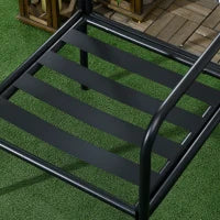 Set da Giardino a 3 Pezzi per 2 Persone con 2 Poltrone e 1 Tavolino Rotondo, Metallo, Nero e Beige