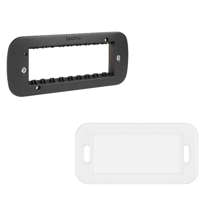 Bticino living now supporto con valva di protezione per placche modulari *** numero posti 6 moduli, confezione 1