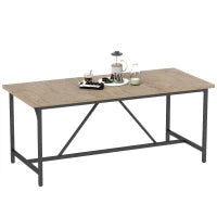 Tavolo da pranzo rettangolare in legno massello, 180x80x75.5cm, Legno