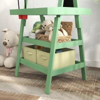 Lavagna per Bambini con Cavalletto 3 in 1, Rotolo di Carta e 2 Contenitori, in Legno, 59x48x118 cm, Verde