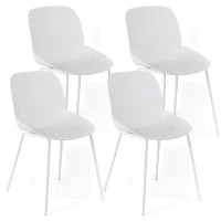 E-STYLO Sedia da pranzo in polipropilene bianco e gambe in metallo bianco, 55cm X 46cm H. 79cm.