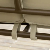 Dondolo da Giardino 3 Posti in Acciaio con Tettuccio Inclinabile e Cuscini, 208x120x174 cm