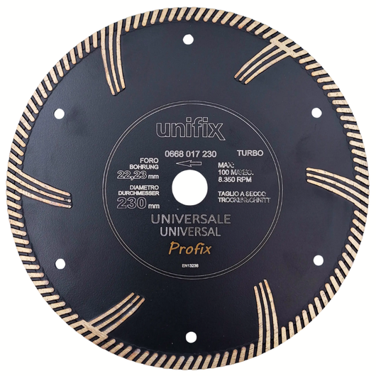 Disco diamantato turbo universale cemento, cemento armato, granito *** misura Ø 230 x 2,8 mm, confezione 1